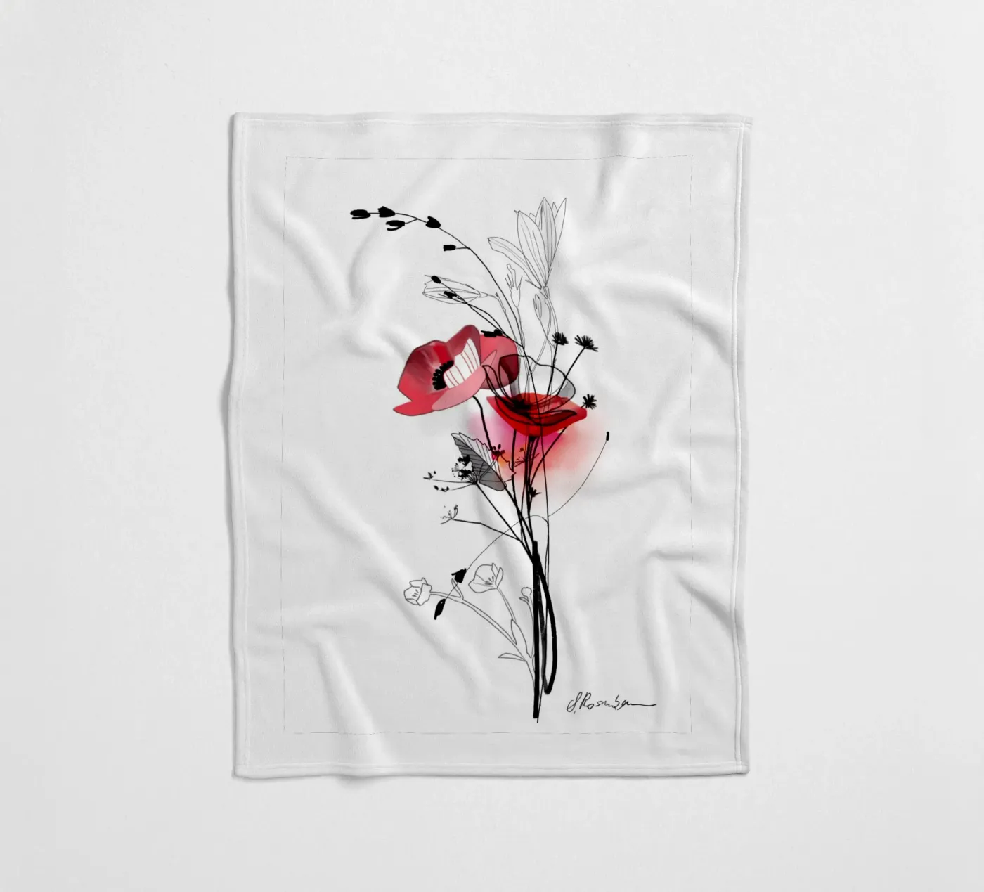 Mohn Fleecedecke von SaraRosenbaum