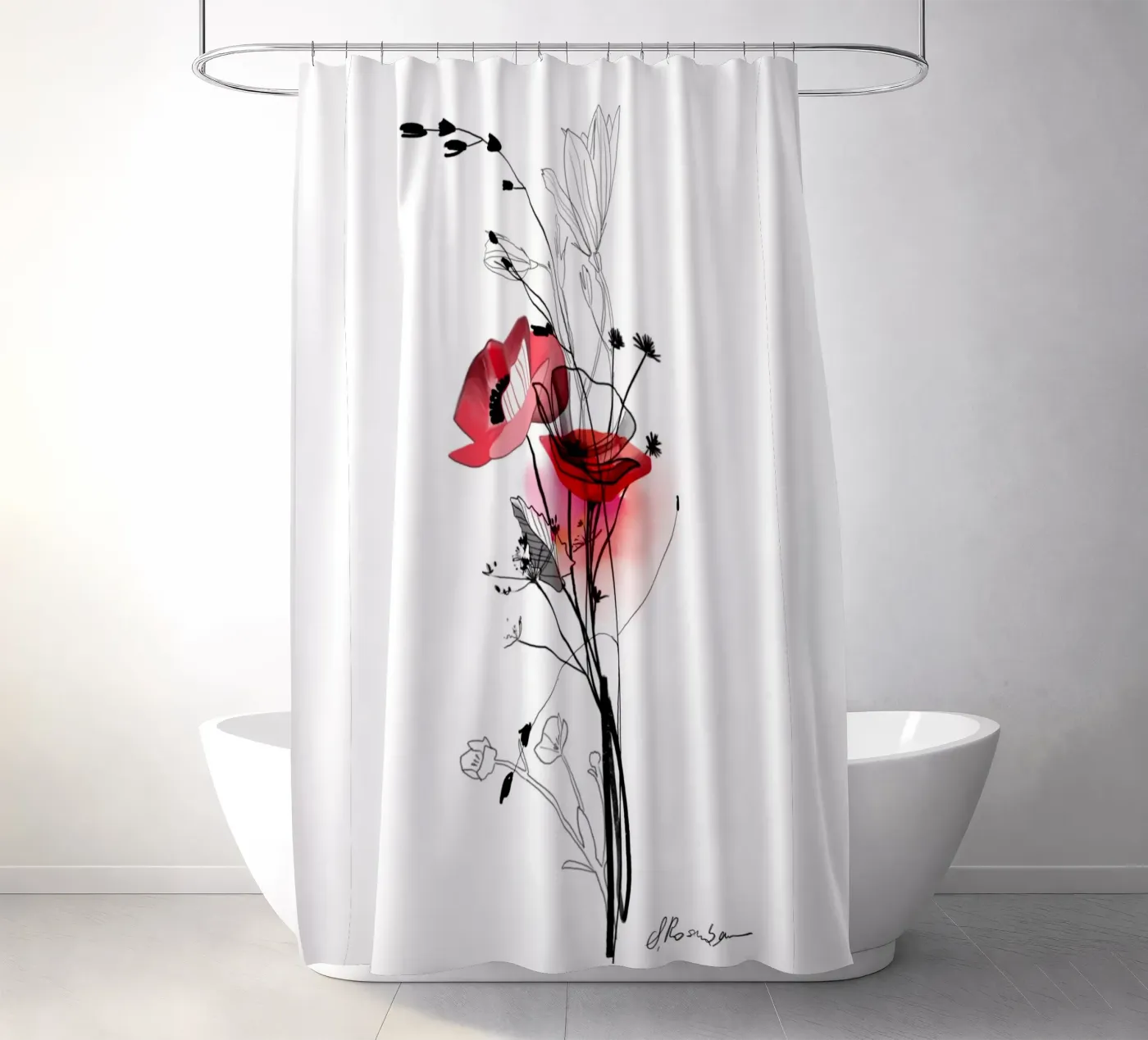 Mohn Duschvorhang von SaraRosenbaum