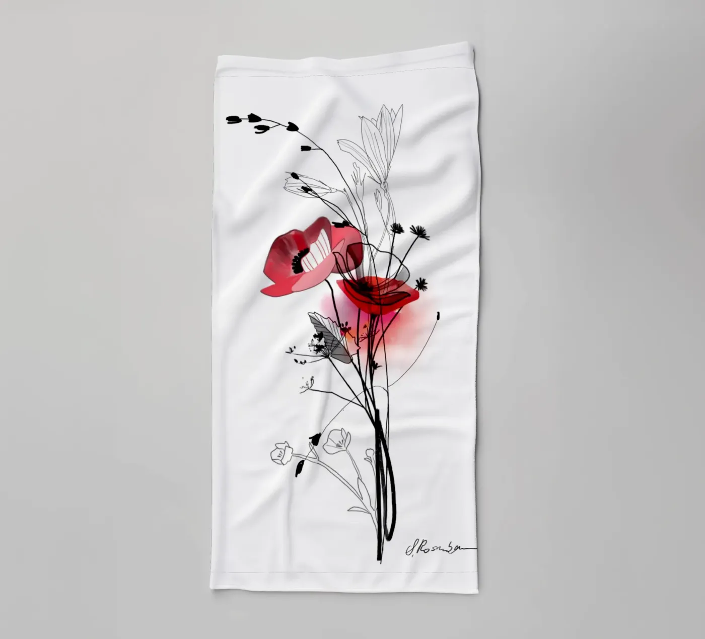 Mohn badhanddoek van SaraRosenbaum