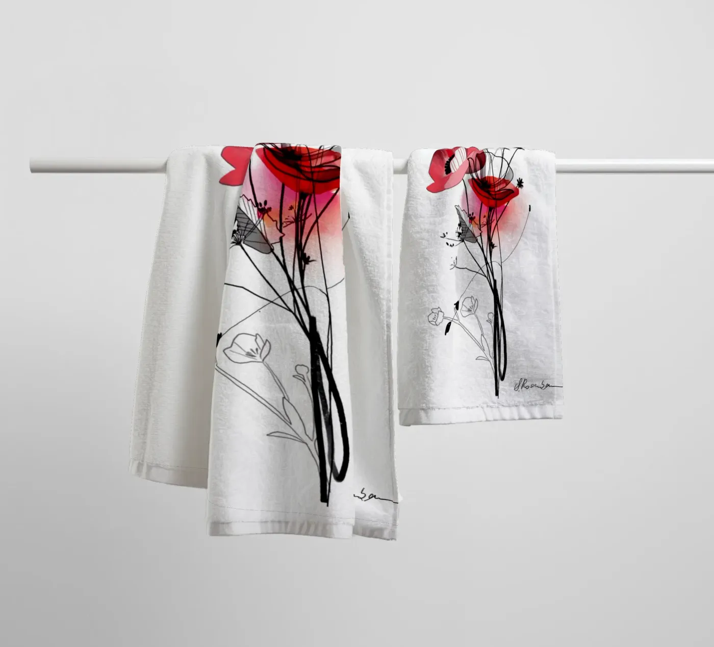 Mohn badhanddoek van SaraRosenbaum