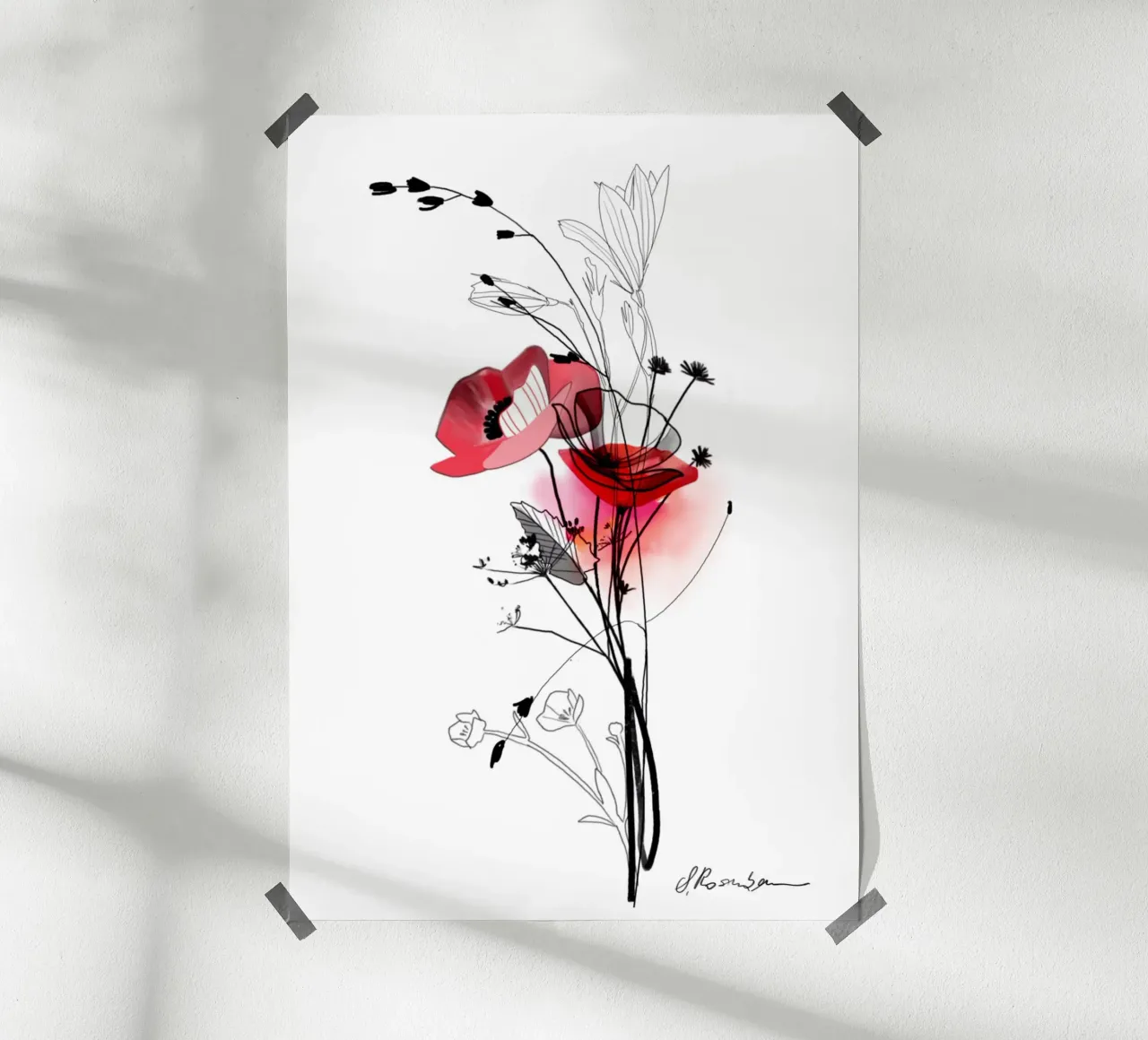 Mohn carta hahnemühle da SaraRosenbaum