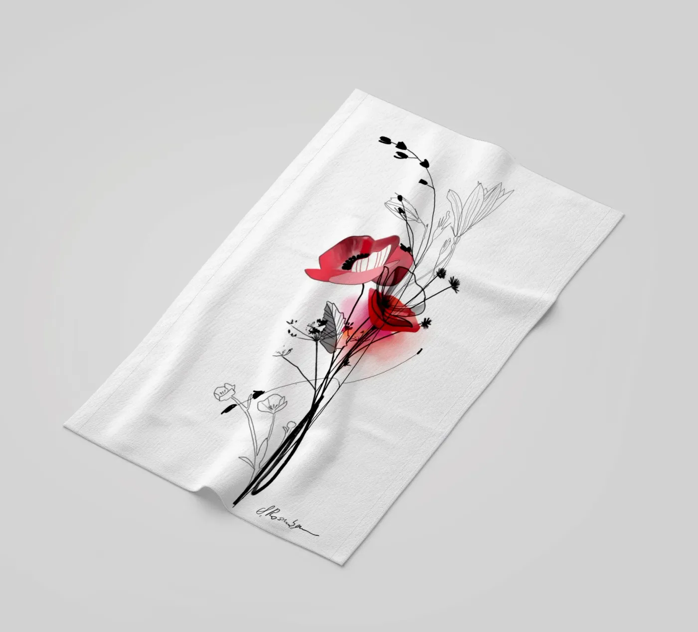 Mohn strandhanddoek van SaraRosenbaum