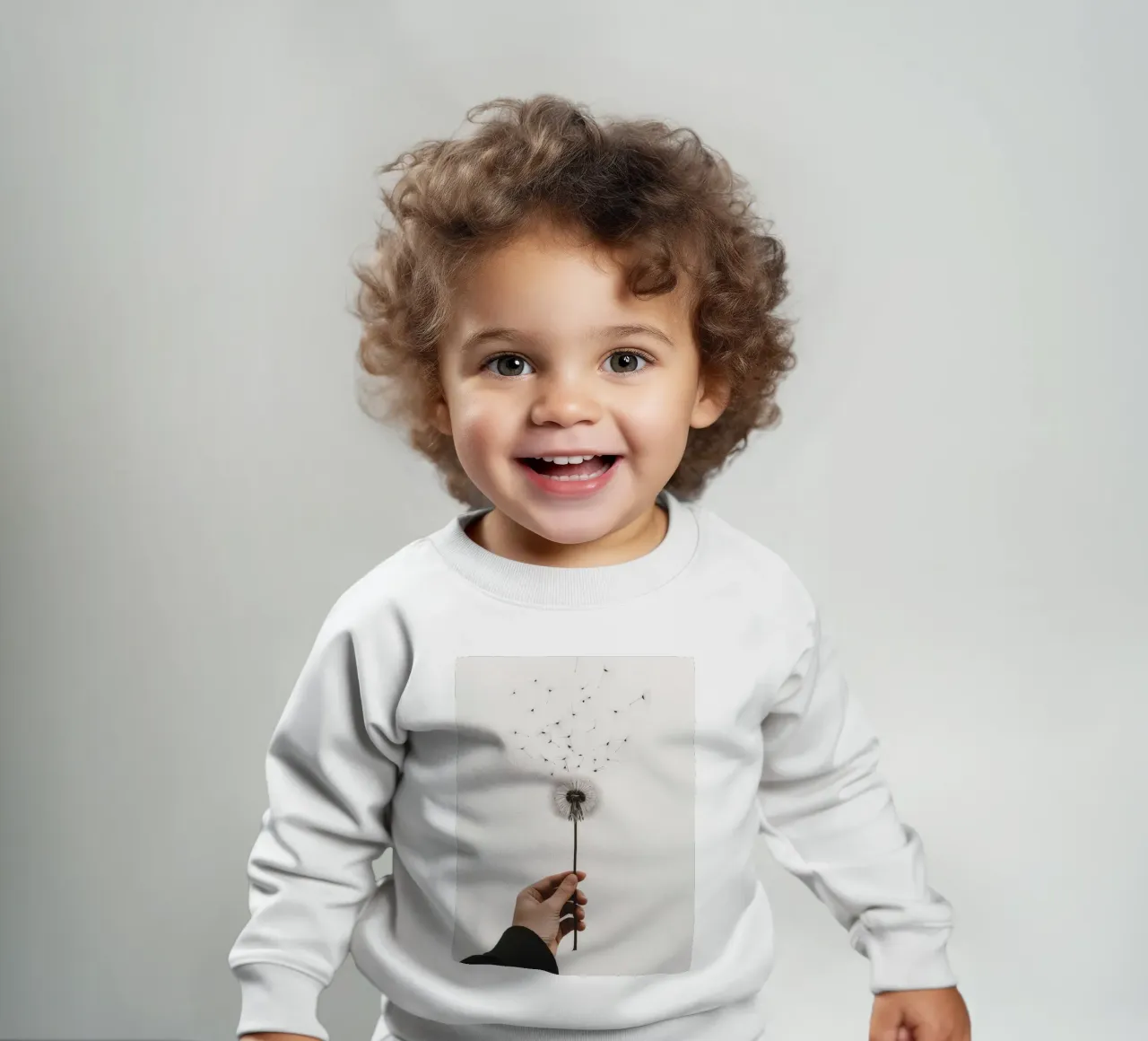 Mano que sostiene un diente de león con semillas voladoras sudadera de bebé de DesignDoodle