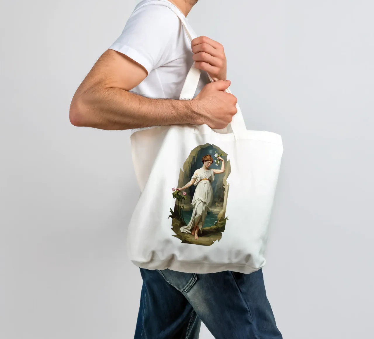 Nymphaeum Lowpoly borsa in juta da Low Profile