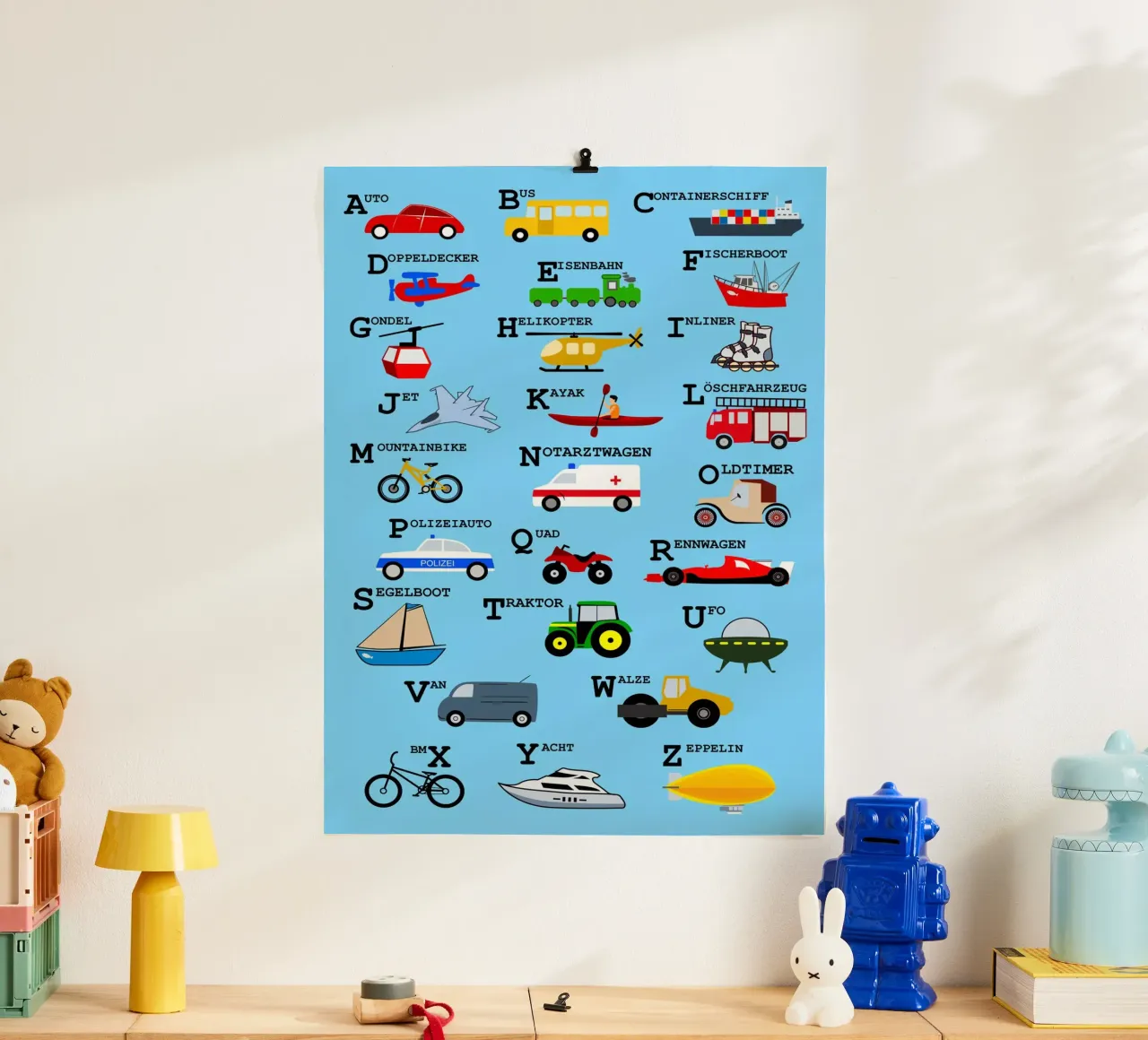 ABC Alphabet - Verkehrsmittel poster da Fjöllart