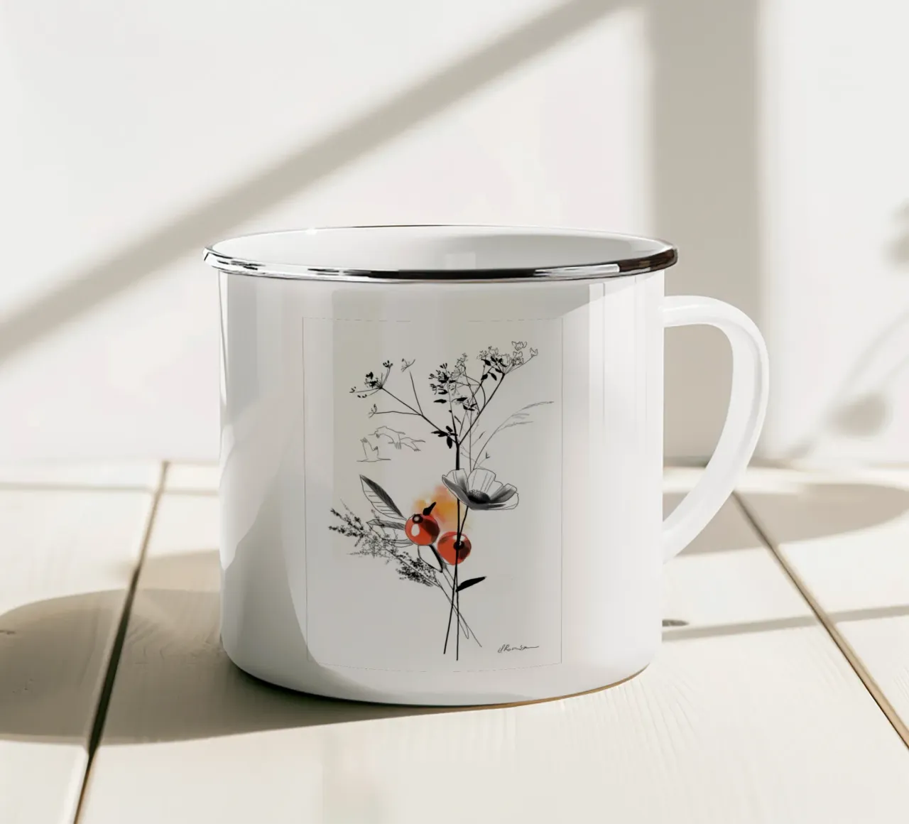 Uccelli migratori tazza in smalto da SaraRosenbaum