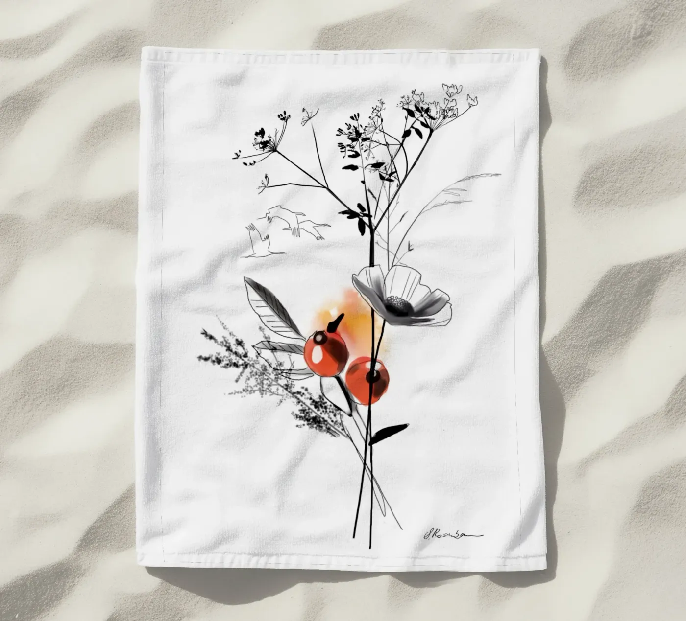 Uccelli migratori telo mare da SaraRosenbaum