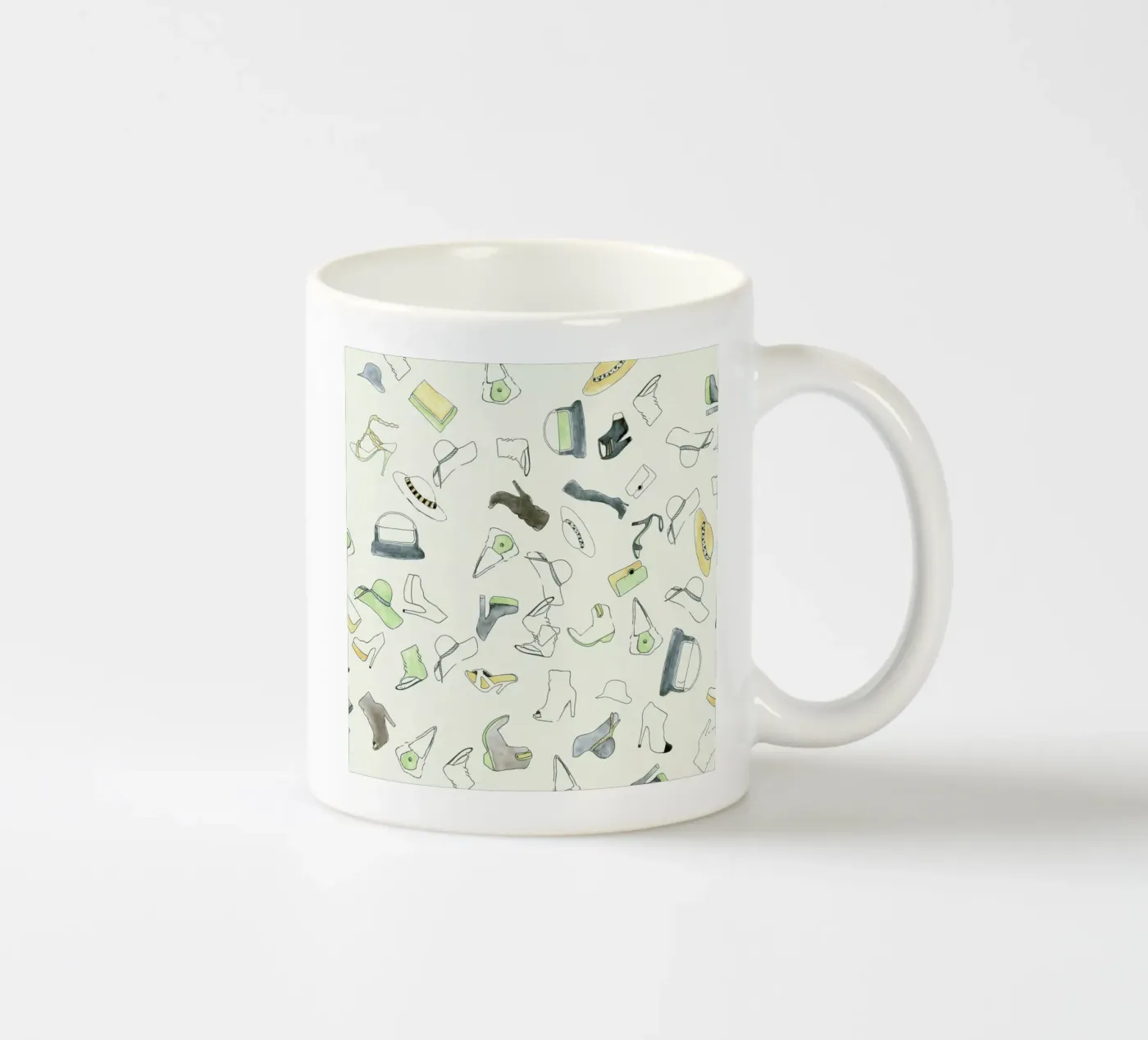 Pattern: Shooz ceramic mug by Sandra De Leon