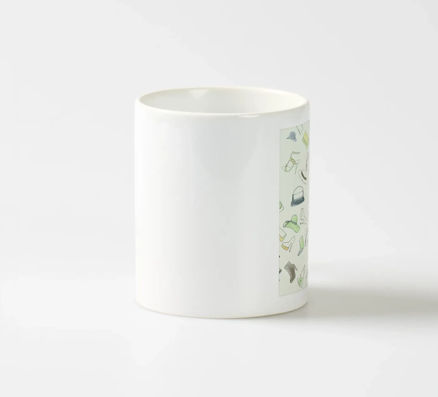 Pattern: Shooz ceramic mug by Sandra De Leon