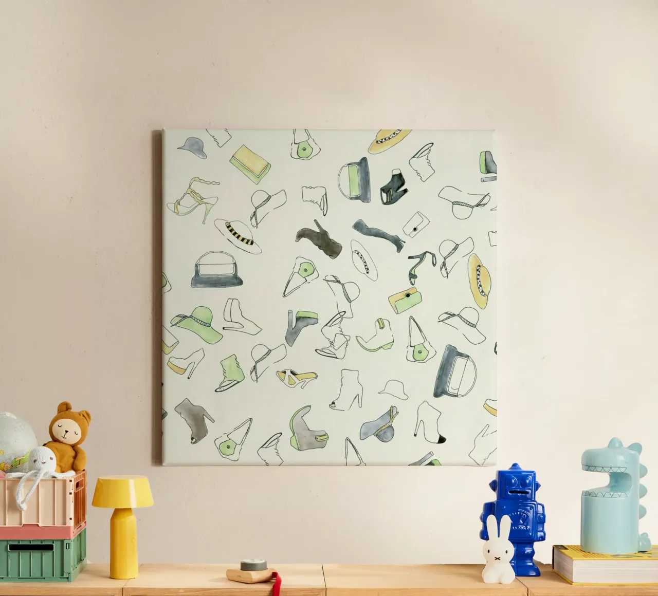 Pattern: Shooz canvas met Baklijst van Sandra De Leon