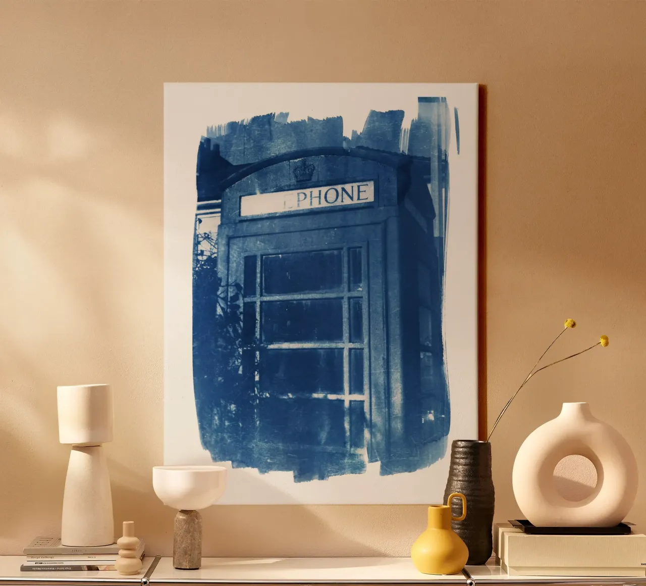 Britse telefooncel canvas met Baklijst van Kim Hubball Studio