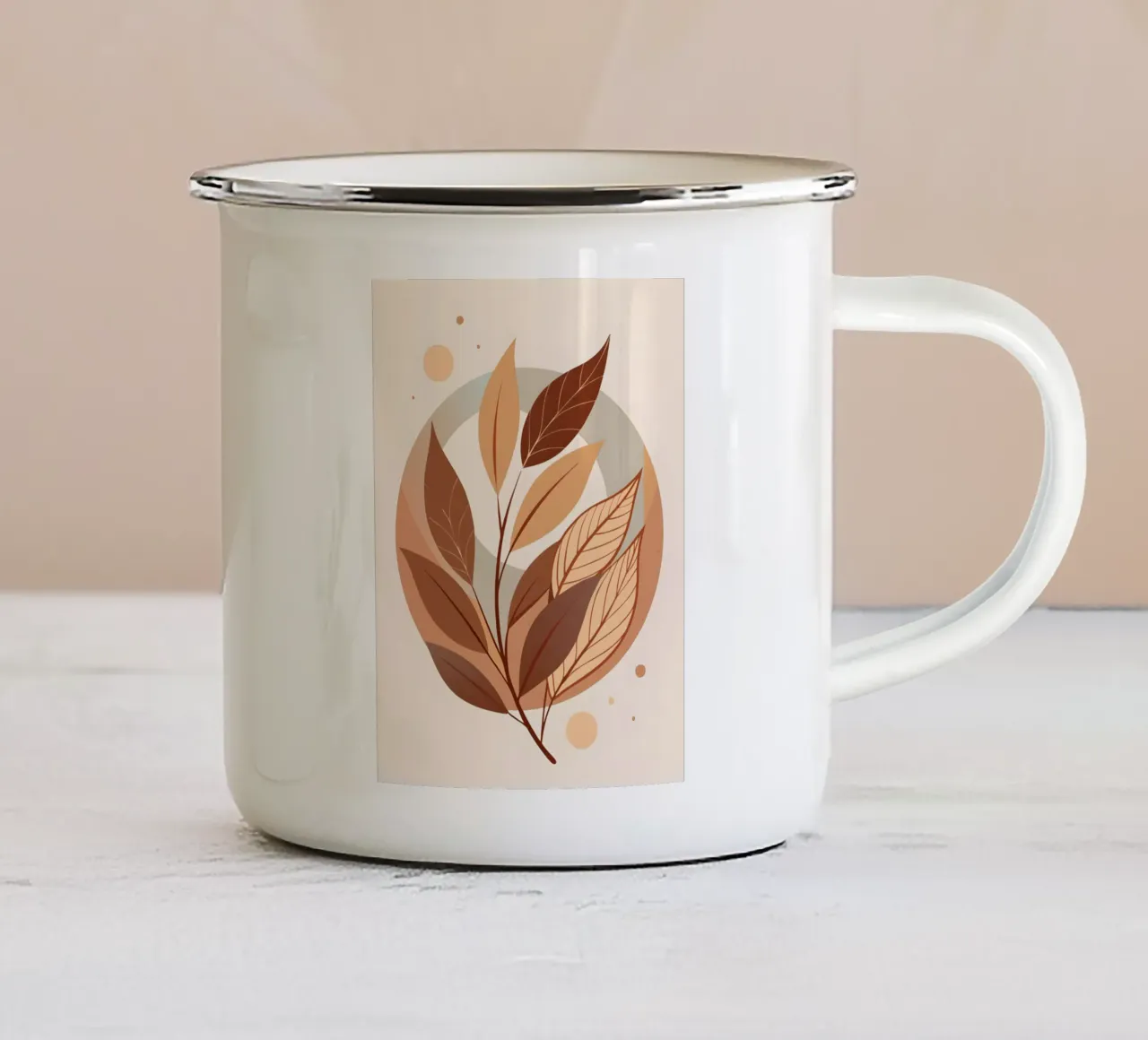 Élégance automnale mug en émail de Artistic-shop