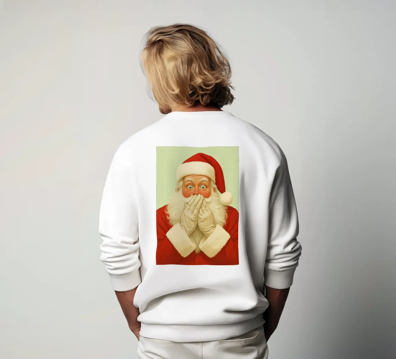 disegno di Babbo Natale con sorriso felpa da Raffasya Shop