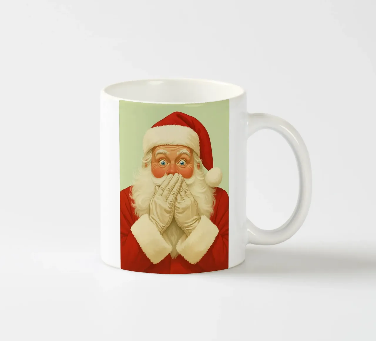 kerstman glimlach kerst tekening keramische mok van Raffasya Shop