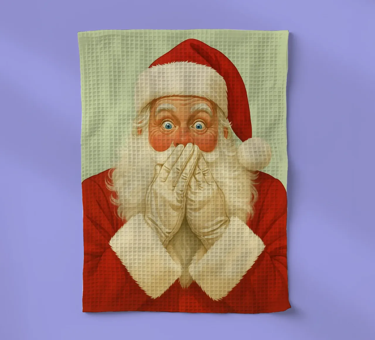 sourire du père noël dessin de noël torchon de Raffasya Shop