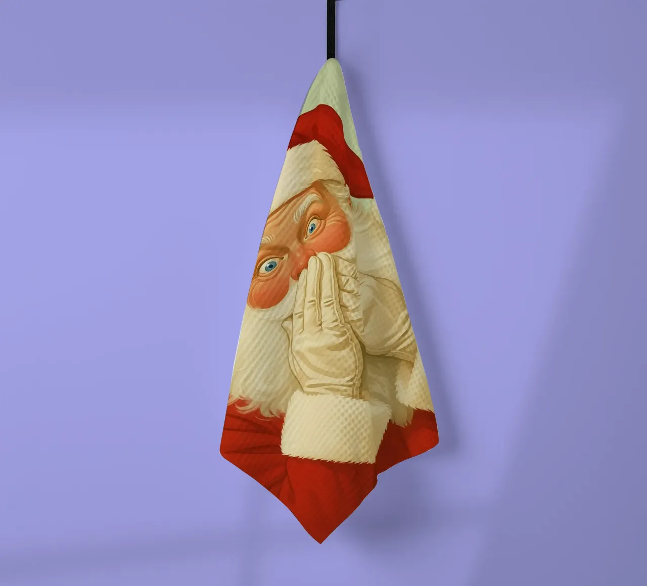 sourire du père noël dessin de noël torchon de Raffasya Shop