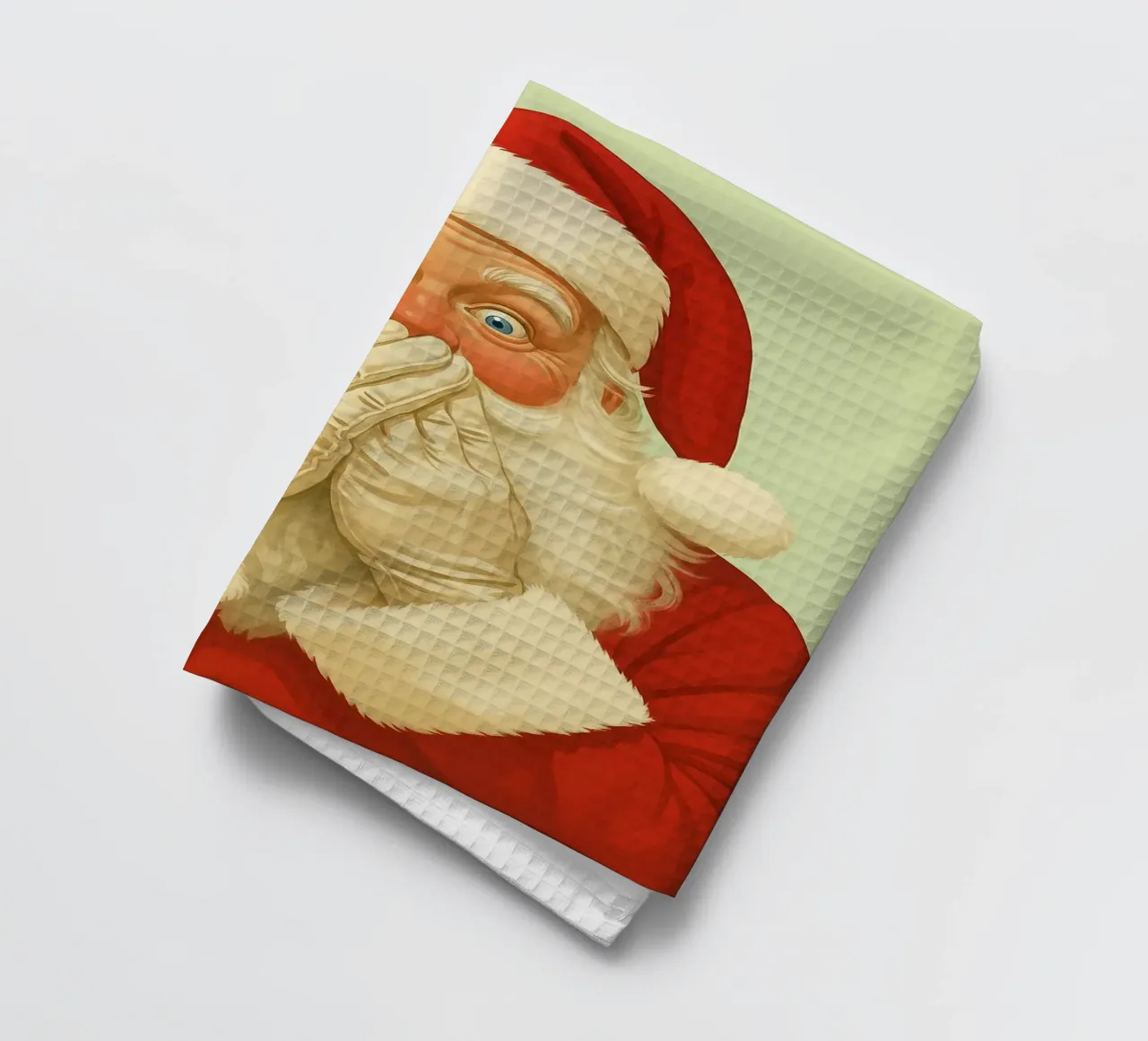 sourire du père noël dessin de noël torchon de Raffasya Shop