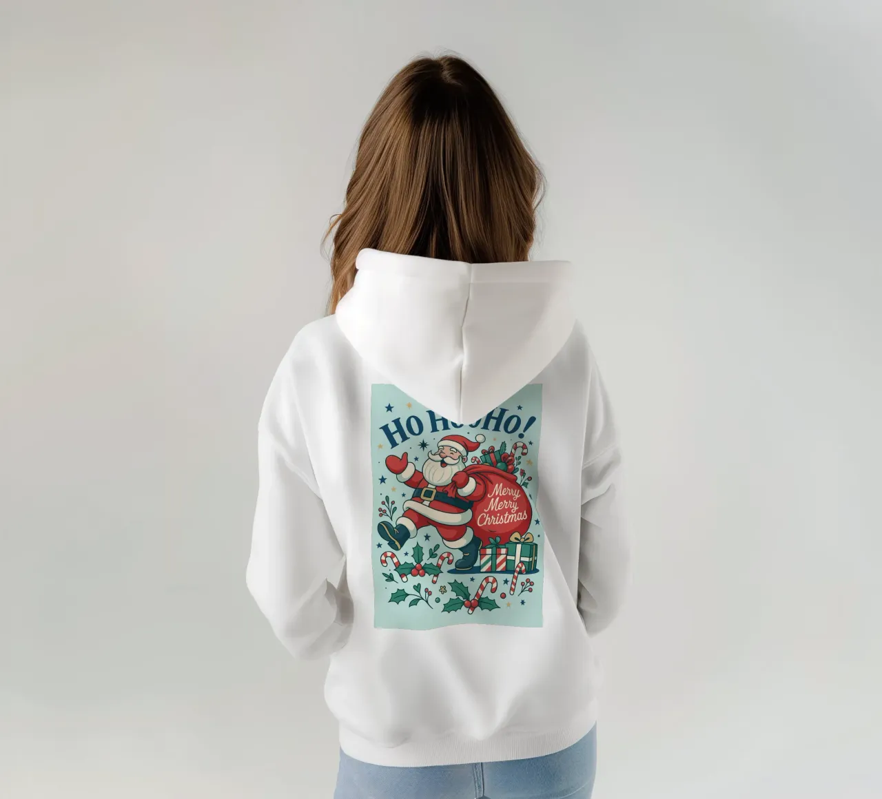 Babbo Natale dipinto felpa con cappuccio da Raffasya Shop