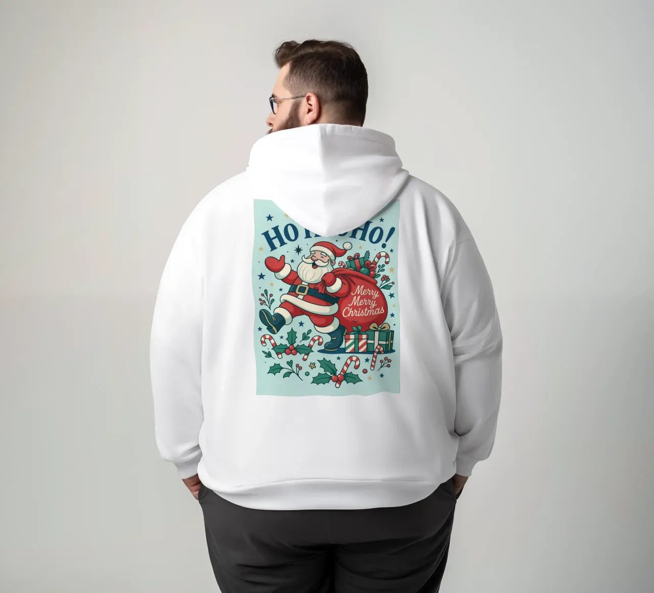 Babbo Natale dipinto felpa con cappuccio da Raffasya Shop