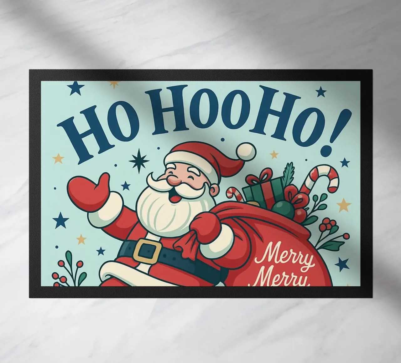 Babbo Natale dipinto zerbino da Raffasya Shop