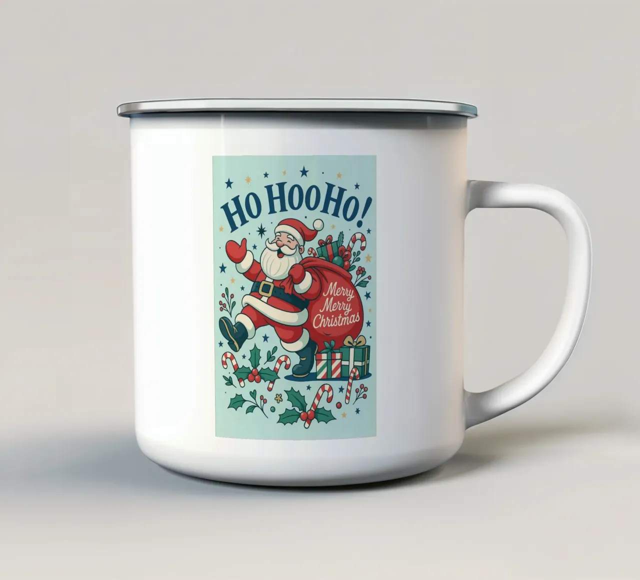Babbo Natale dipinto tazza in smalto da Raffasya Shop