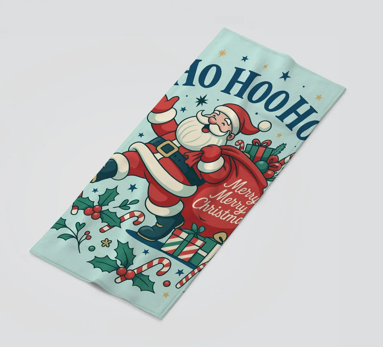 Babbo Natale dipinto telo mare da Raffasya Shop
