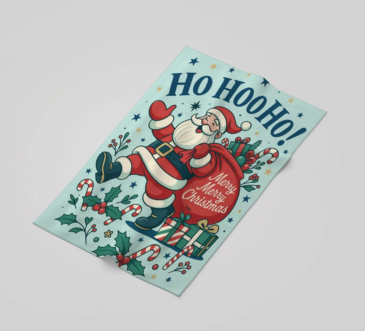 Babbo Natale dipinto telo mare da Raffasya Shop