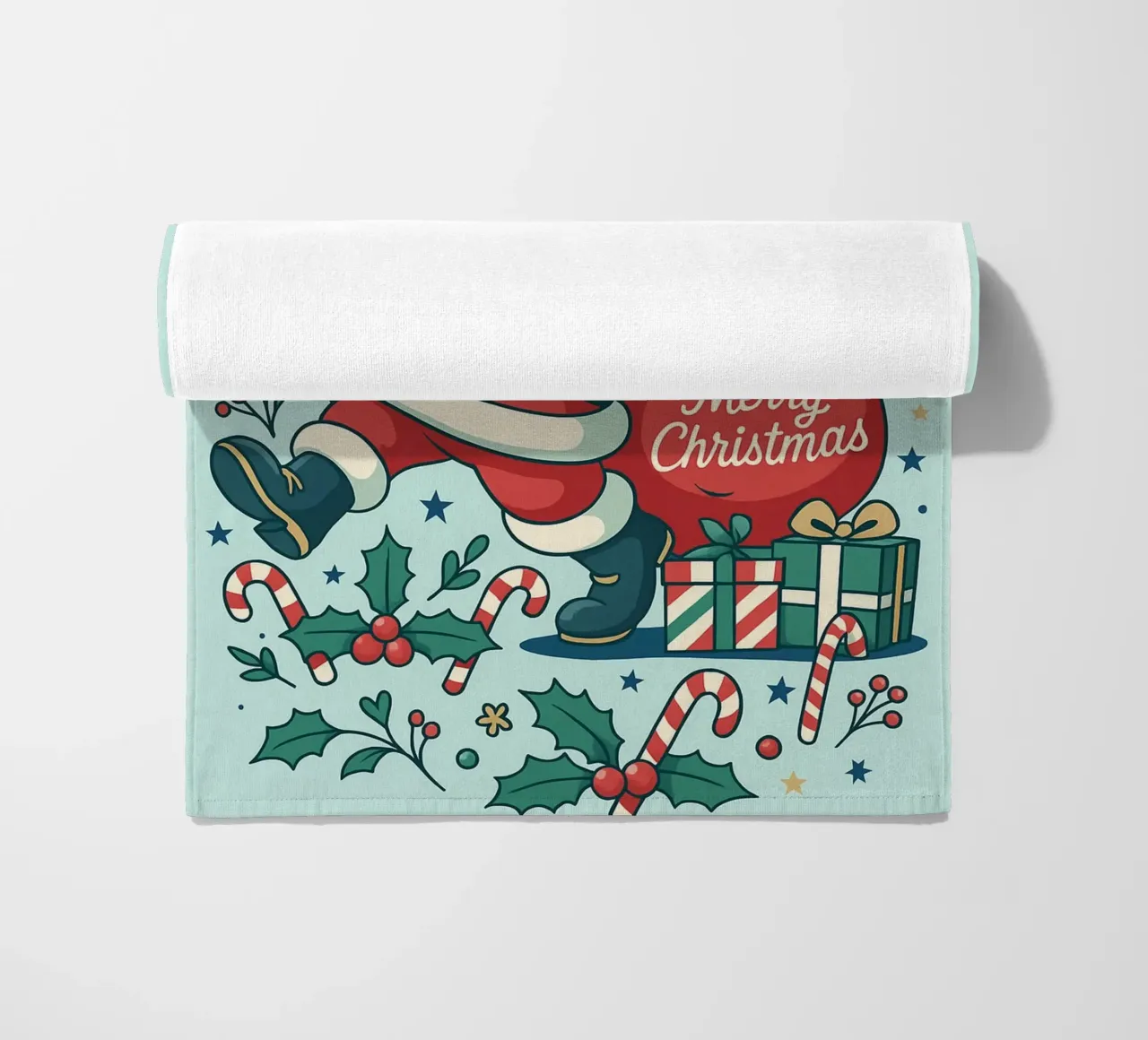 Babbo Natale dipinto telo mare da Raffasya Shop