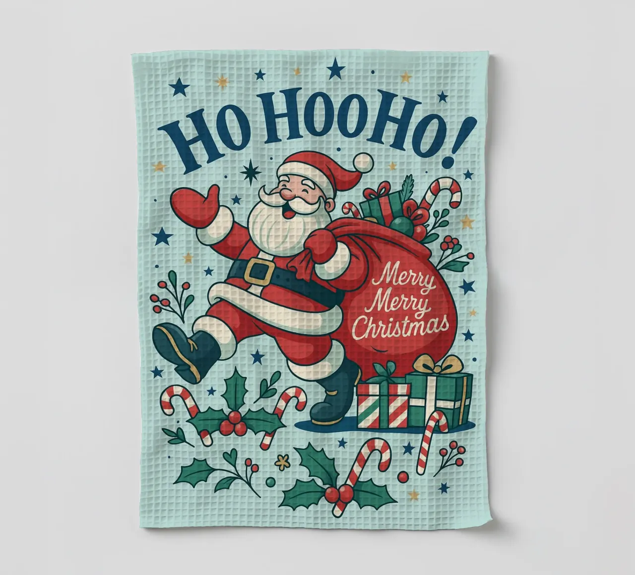 Babbo Natale dipinto canovaccio da cucina da Raffasya Shop