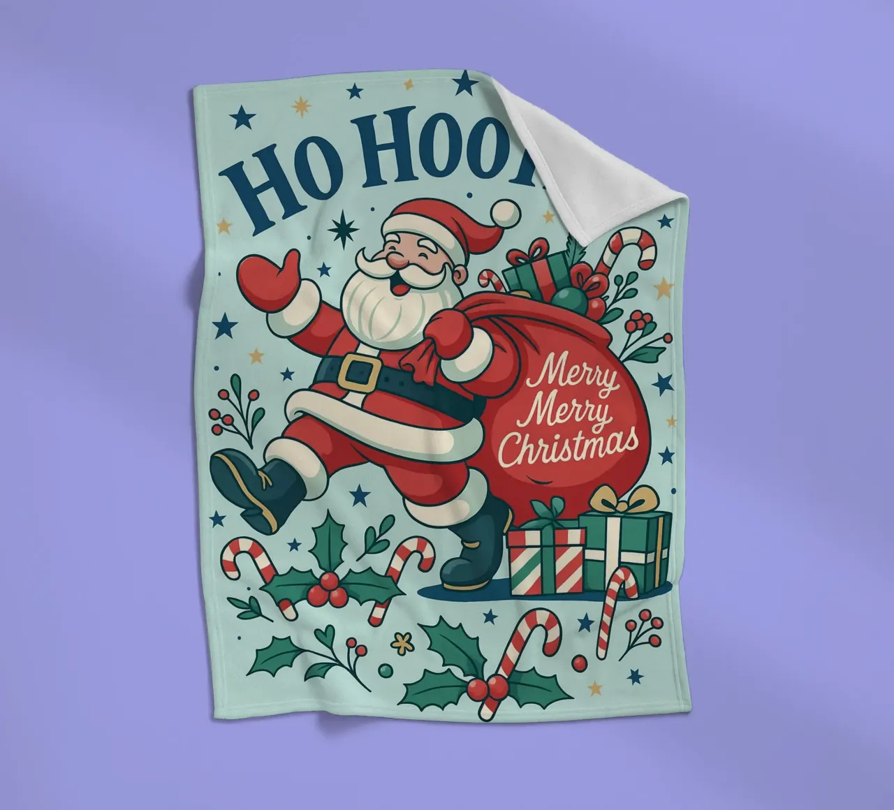 Babbo Natale dipinto coperta in pile da Raffasya Shop