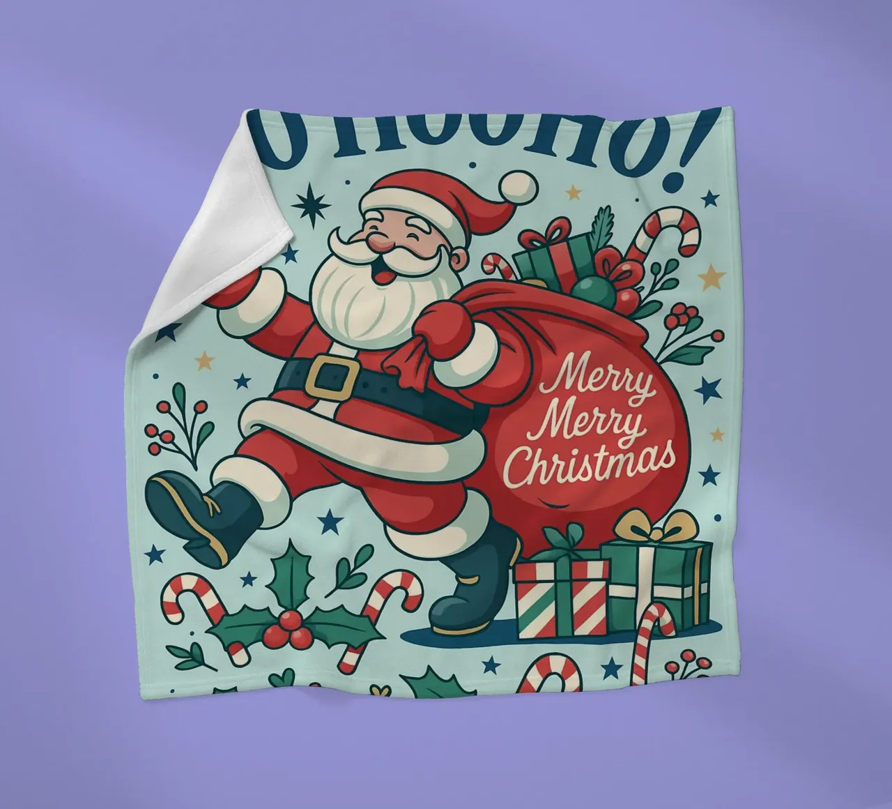 Babbo Natale dipinto coperta in pile da Raffasya Shop