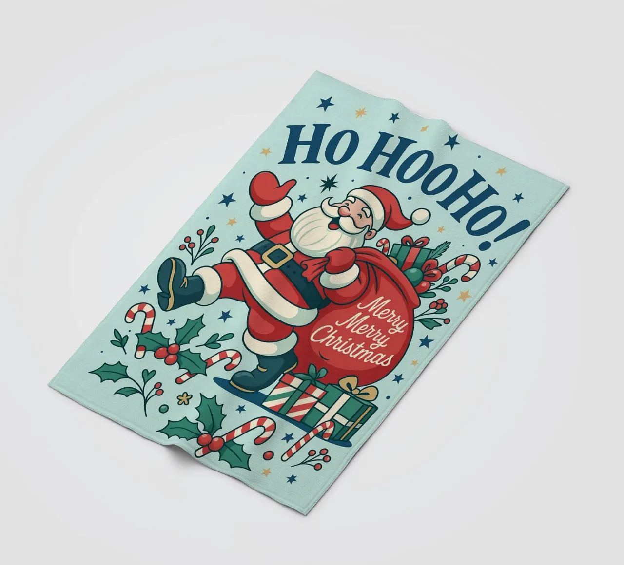 Babbo Natale dipinto coperta in pile da Raffasya Shop
