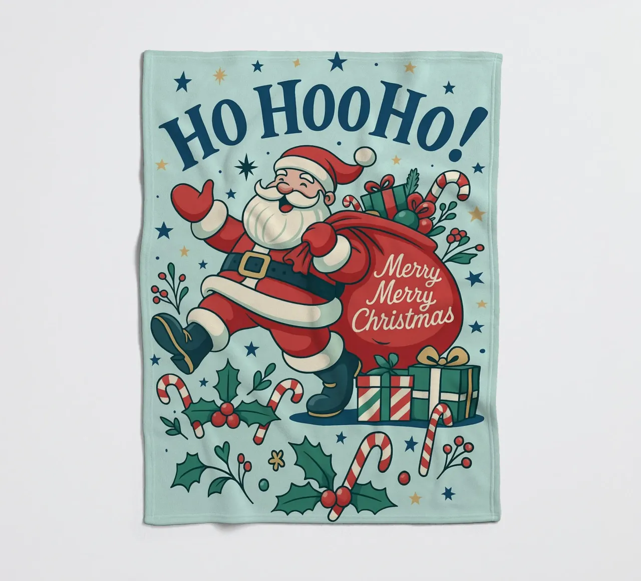 Babbo Natale dipinto coperta in pile da Raffasya Shop