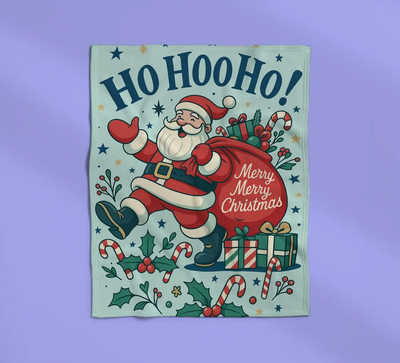Babbo Natale dipinto coperta in pile da Raffasya Shop