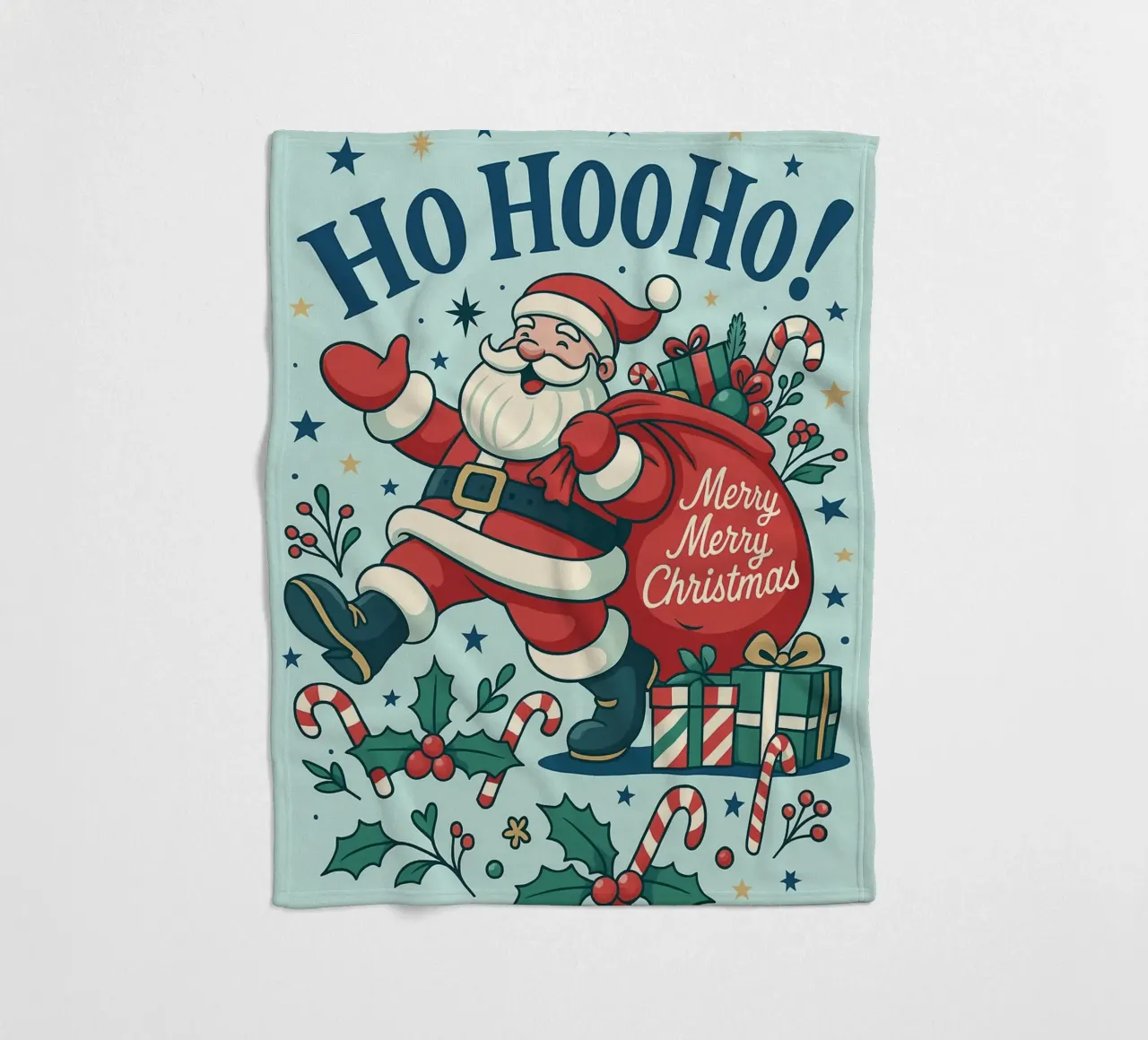 Babbo Natale dipinto coperta in pile da Raffasya Shop
