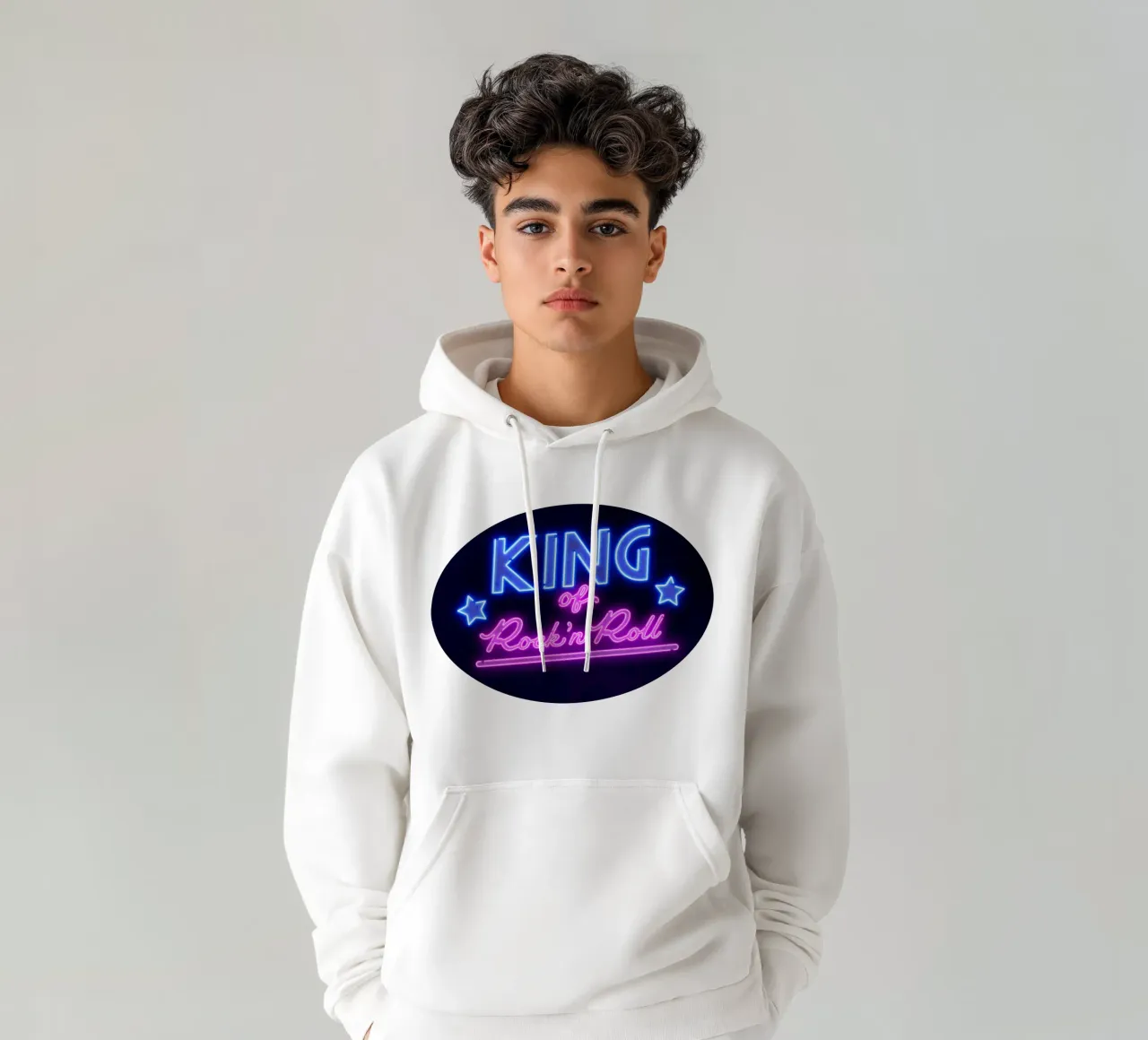 Lettere al neon in rosa e blu. Un po' di rock'n roll. felpa con cappuccio da CalliLetters