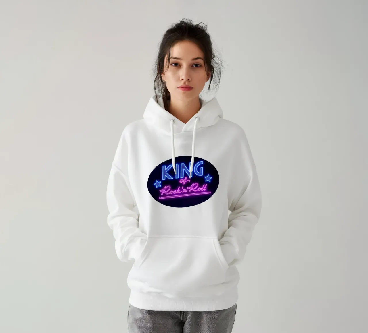 Lettere al neon in rosa e blu. Un po' di rock'n roll. felpa con cappuccio da CalliLetters