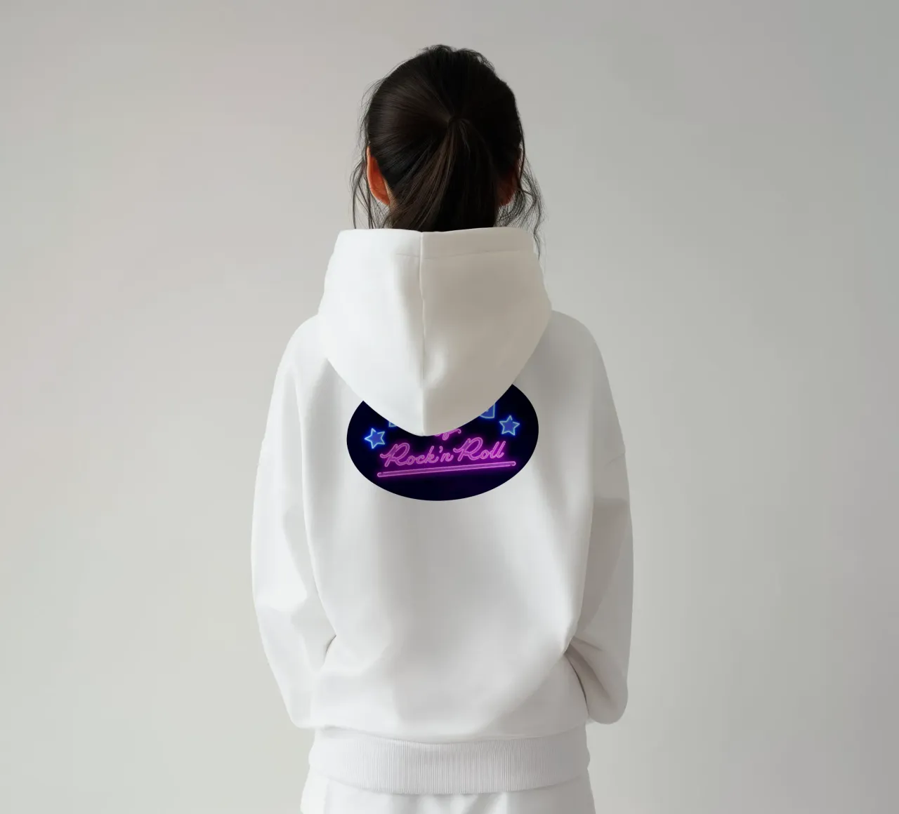 Lettere al neon in rosa e blu. Un po' di rock'n roll. felpa con cappuccio da CalliLetters