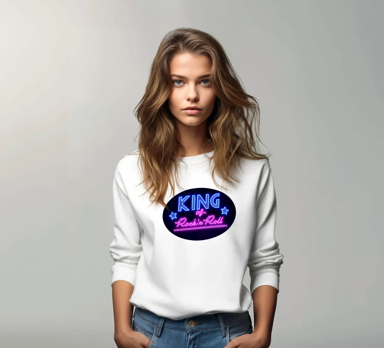 Lettere al neon in rosa e blu. Un po' di rock'n roll. felpa da CalliLetters
