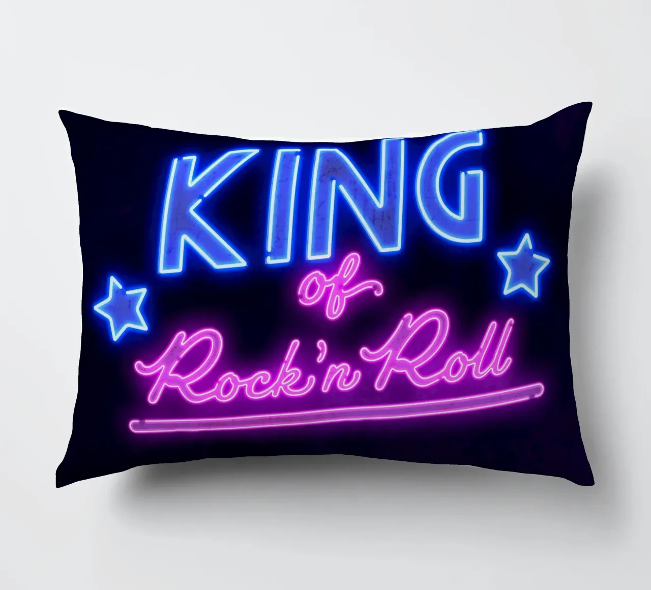 Lettere al neon in rosa e blu. Un po' di rock'n roll. cuscino da CalliLetters