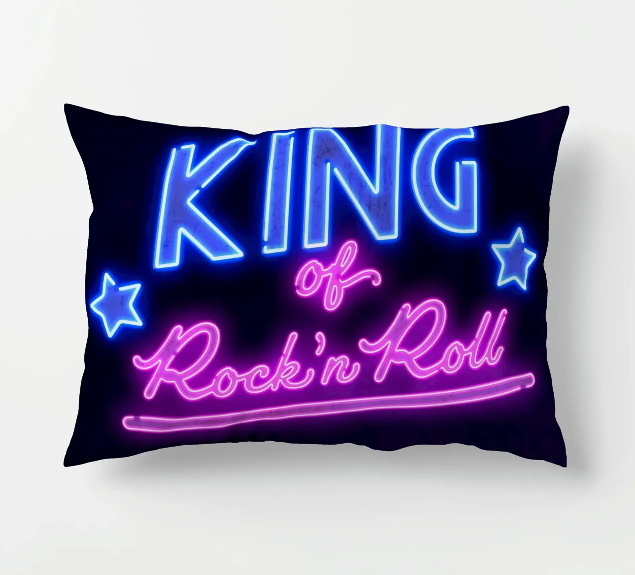 Lettere al neon in rosa e blu. Un po' di rock'n roll. cuscino da CalliLetters