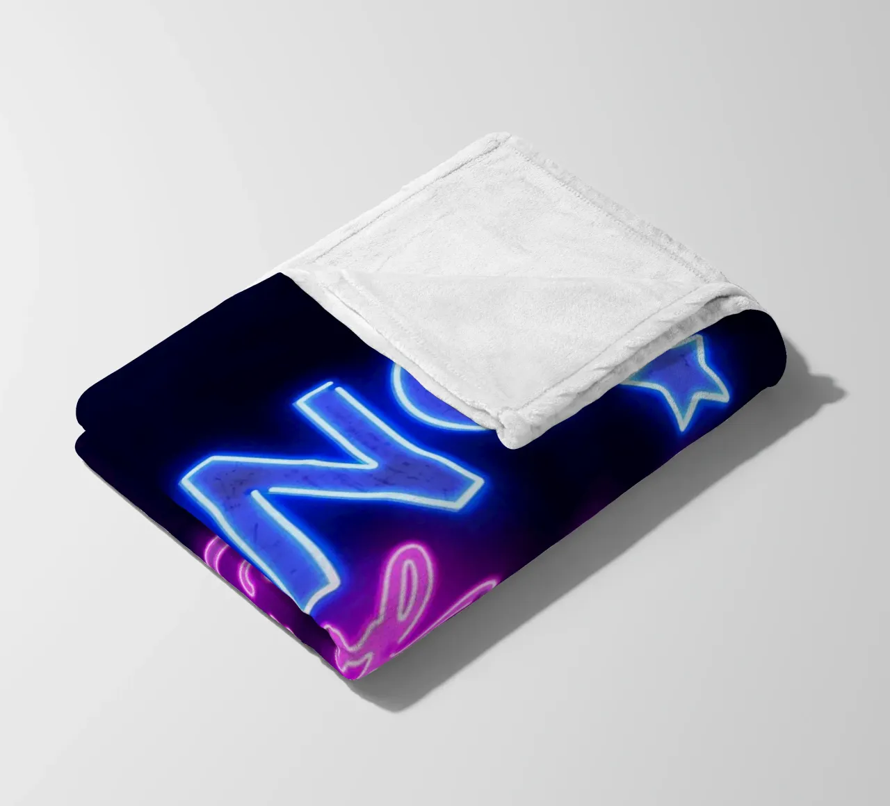 Lettere al neon in rosa e blu. Un po' di rock'n roll. coperta in pile da CalliLetters