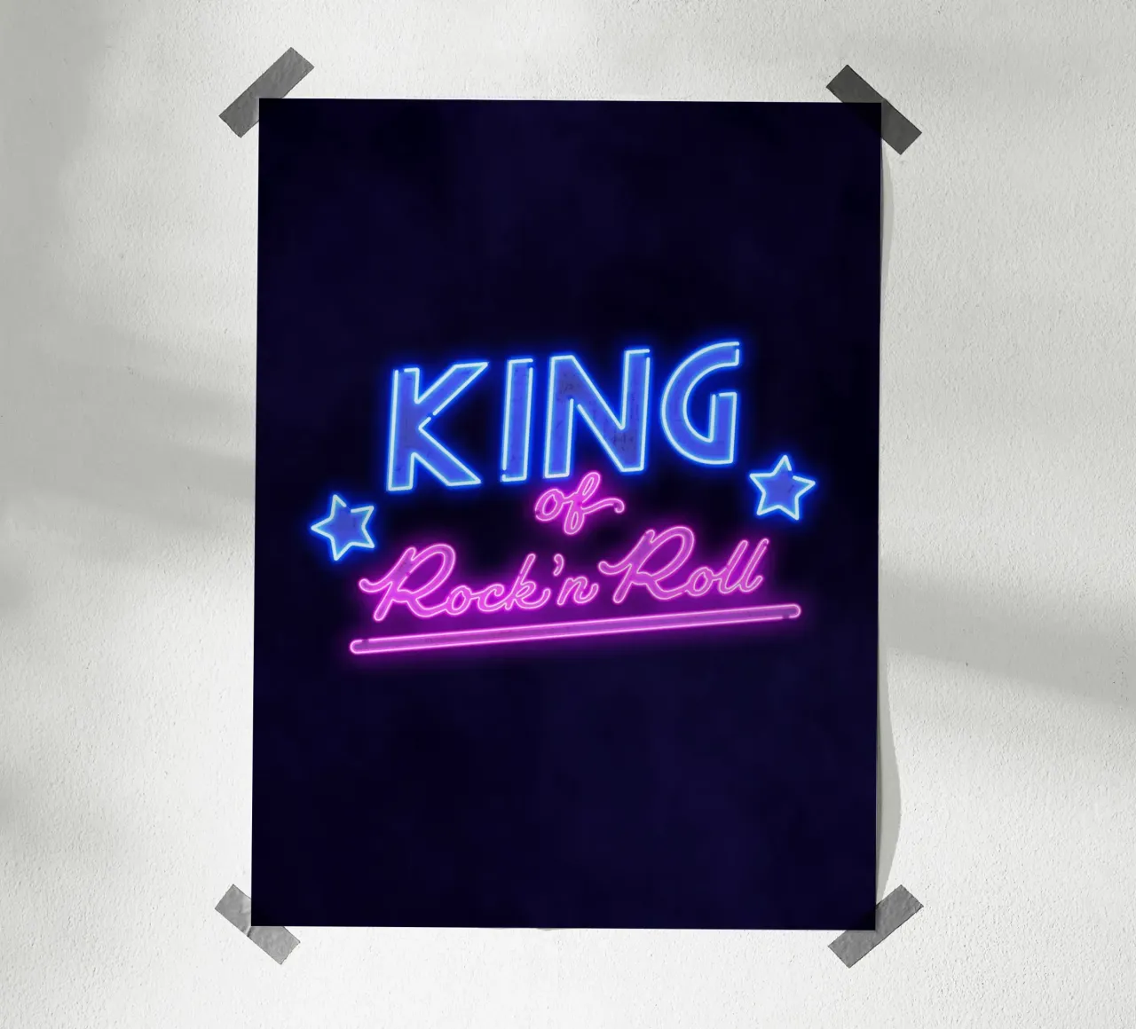 Lettere al neon in rosa e blu. Un po' di rock'n roll. carta hahnemühle da CalliLetters