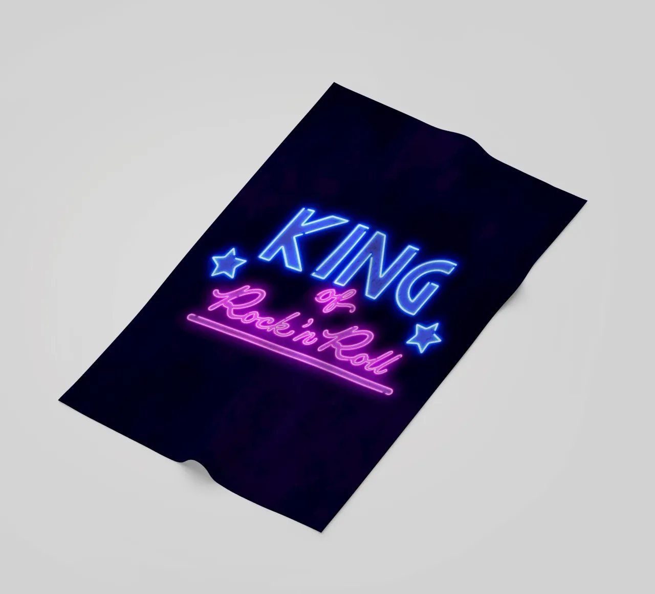 Lettere al neon in rosa e blu. Un po' di rock'n roll. telo mare da CalliLetters