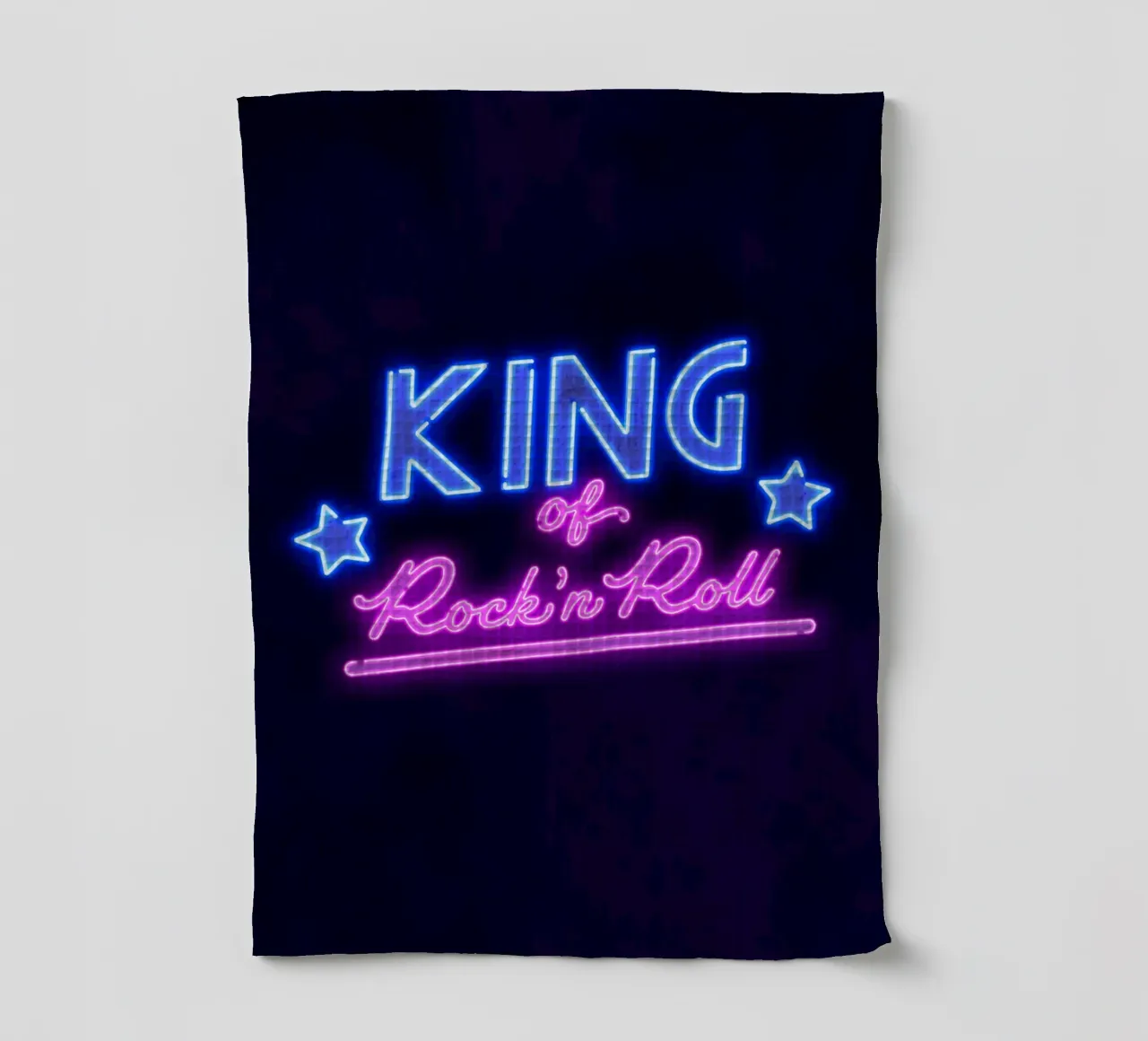 Lettere al neon in rosa e blu. Un po' di rock'n roll. canovaccio da cucina da CalliLetters