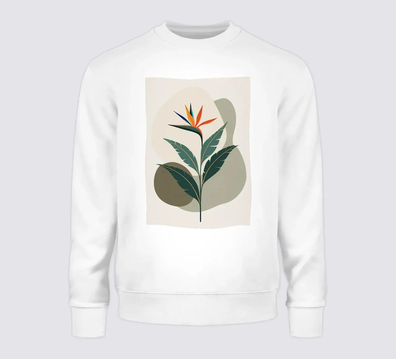 Minimalista moderno Uccello del Paradiso Fiore astratto felpa da Bloom And Brush
