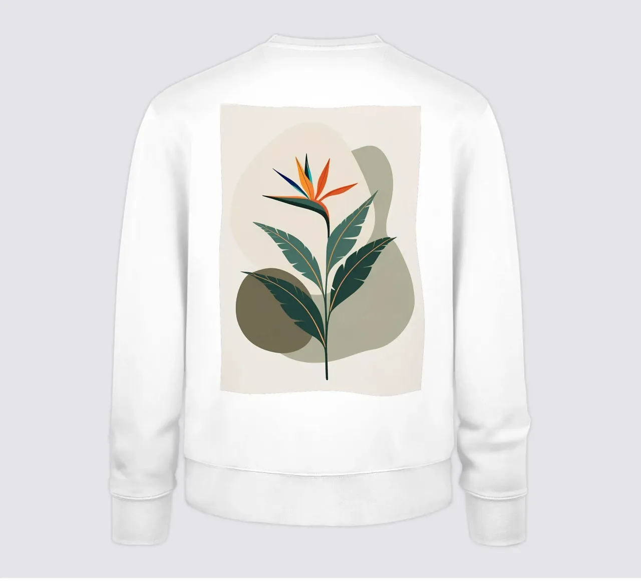 Minimalista moderno Uccello del Paradiso Fiore astratto felpa da Bloom And Brush