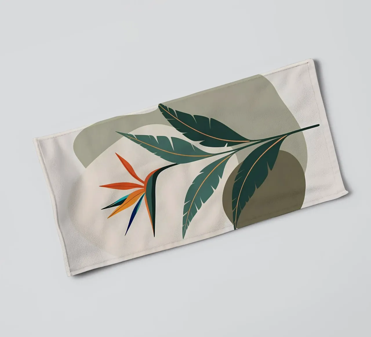 Minimalist Modern Bird of Paradise Flower Abstract towel by Bloom And Brush