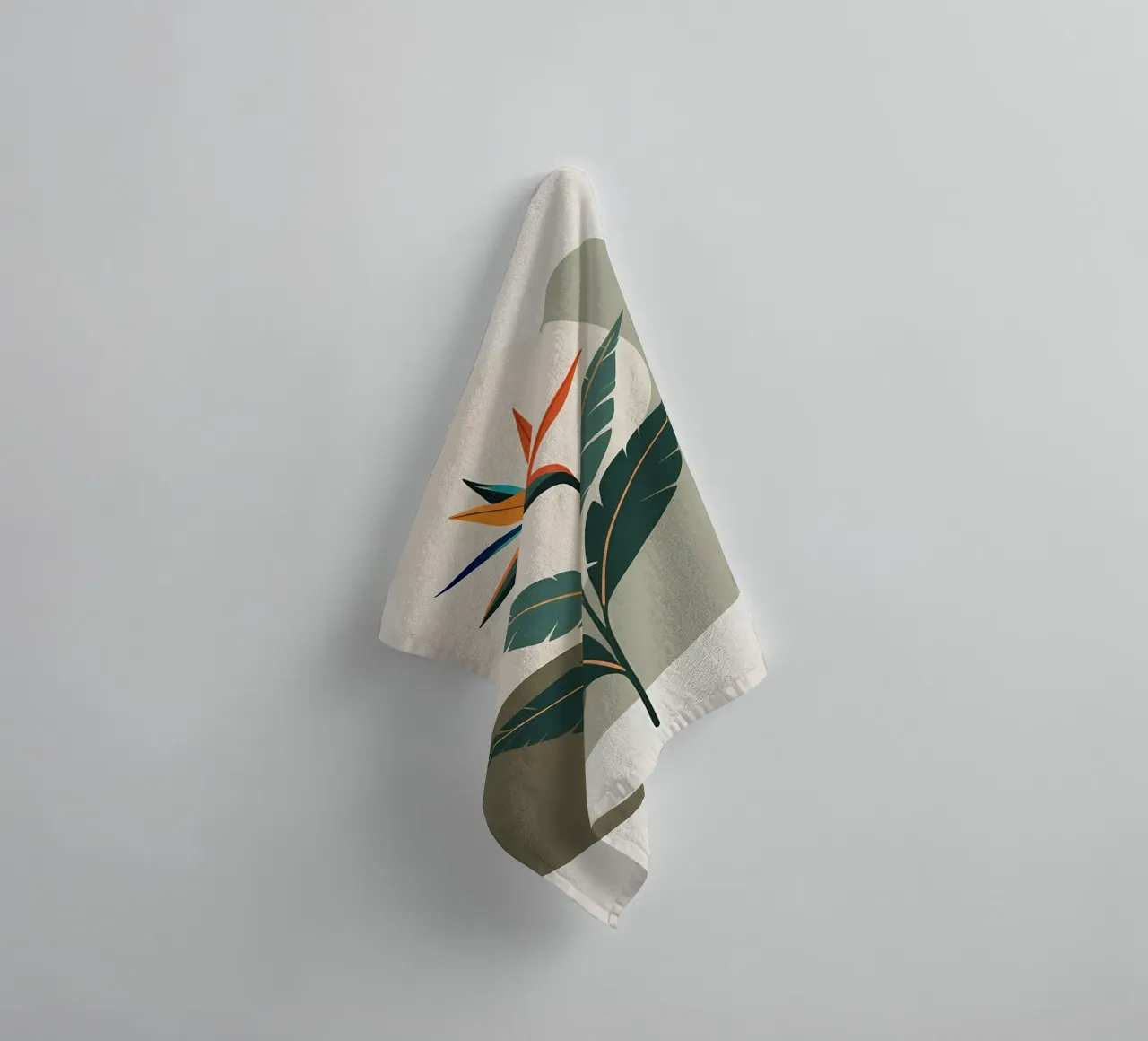 Minimalist Modern Bird of Paradise Flower Abstract towel by Bloom And Brush