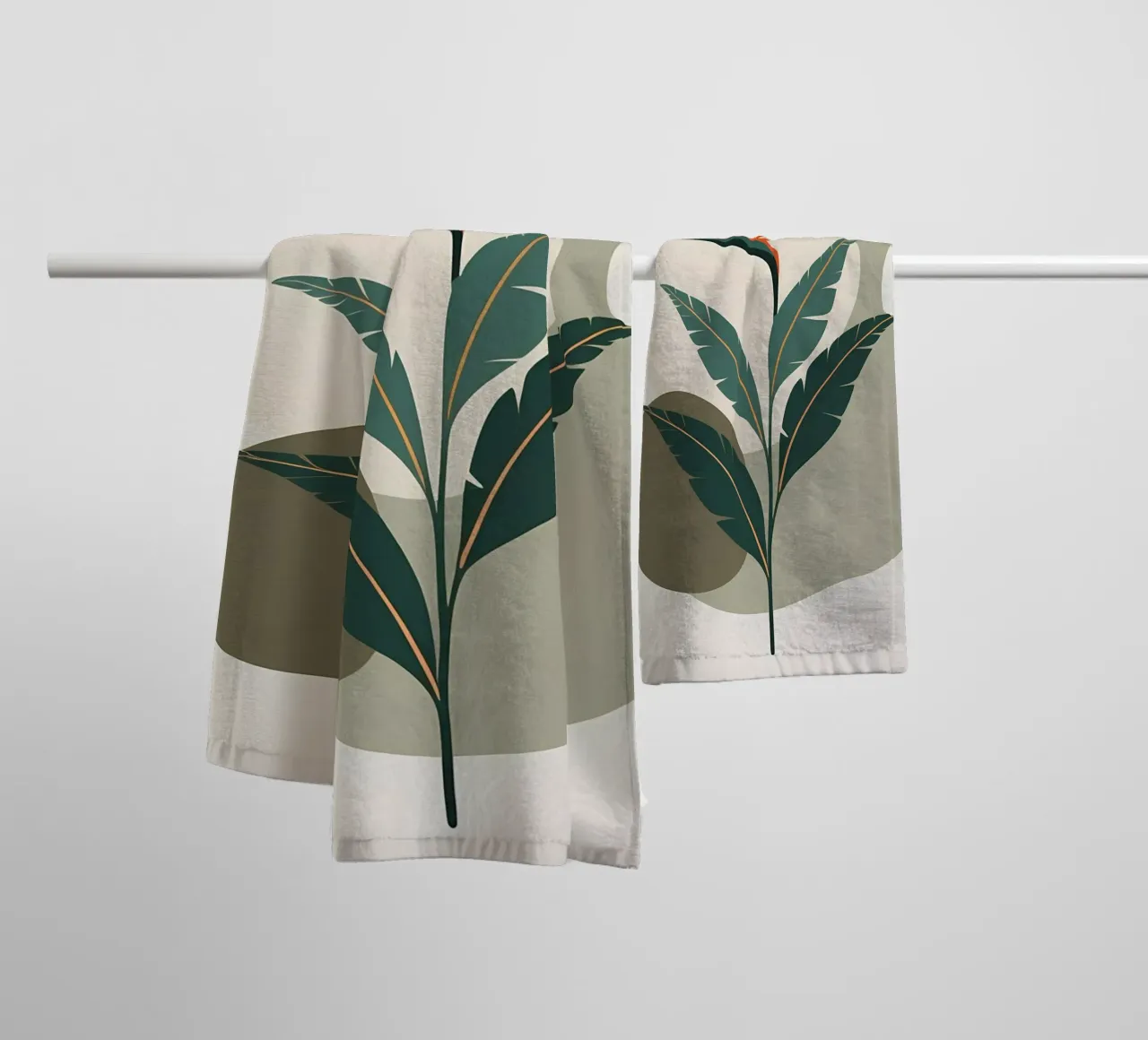 Minimalist Modern Bird of Paradise Flower Abstract towel by Bloom And Brush